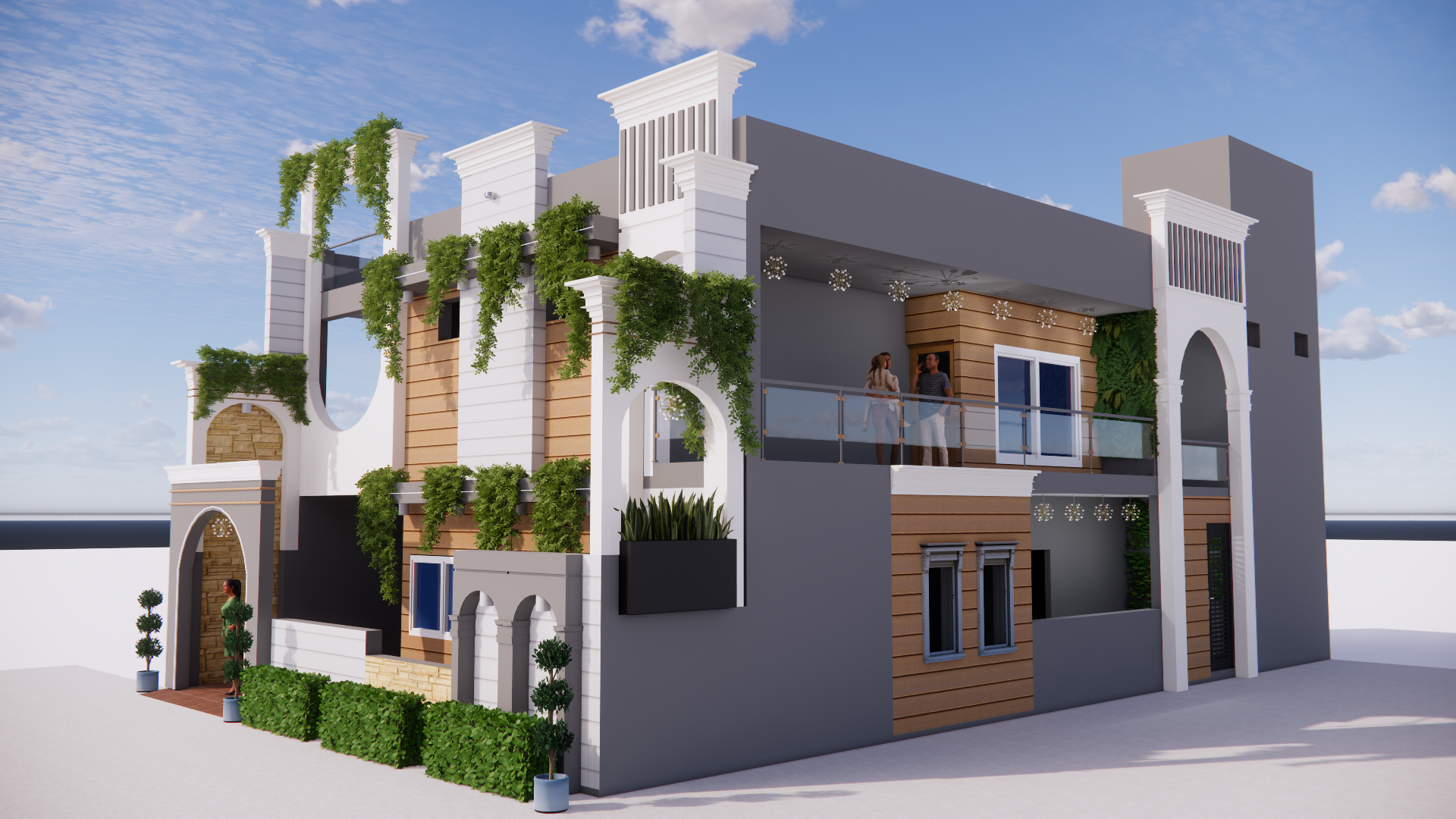 Geetesh Residence Pujari Shani Ji Mandir NOV 2024 3D Render