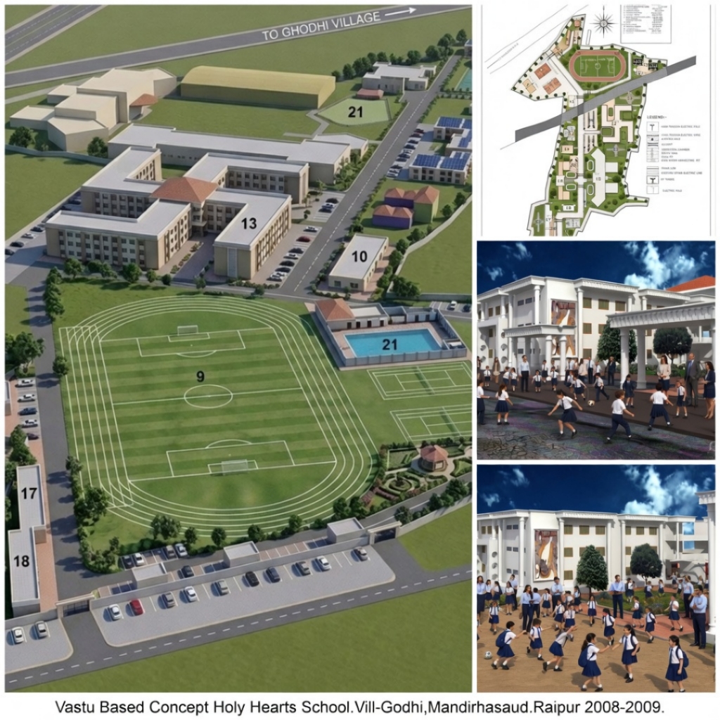 Vastu Concept Holy Hearts School,Village Ghodi,Mandirhasaud,Raipur 2008-2009