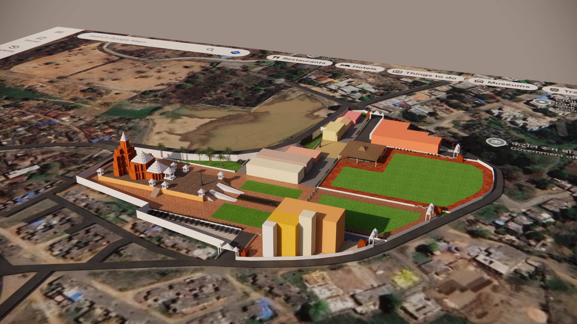 Shri Ram Mandir Campus Bodla Kawardha 16-SEPT-2025 3D Render